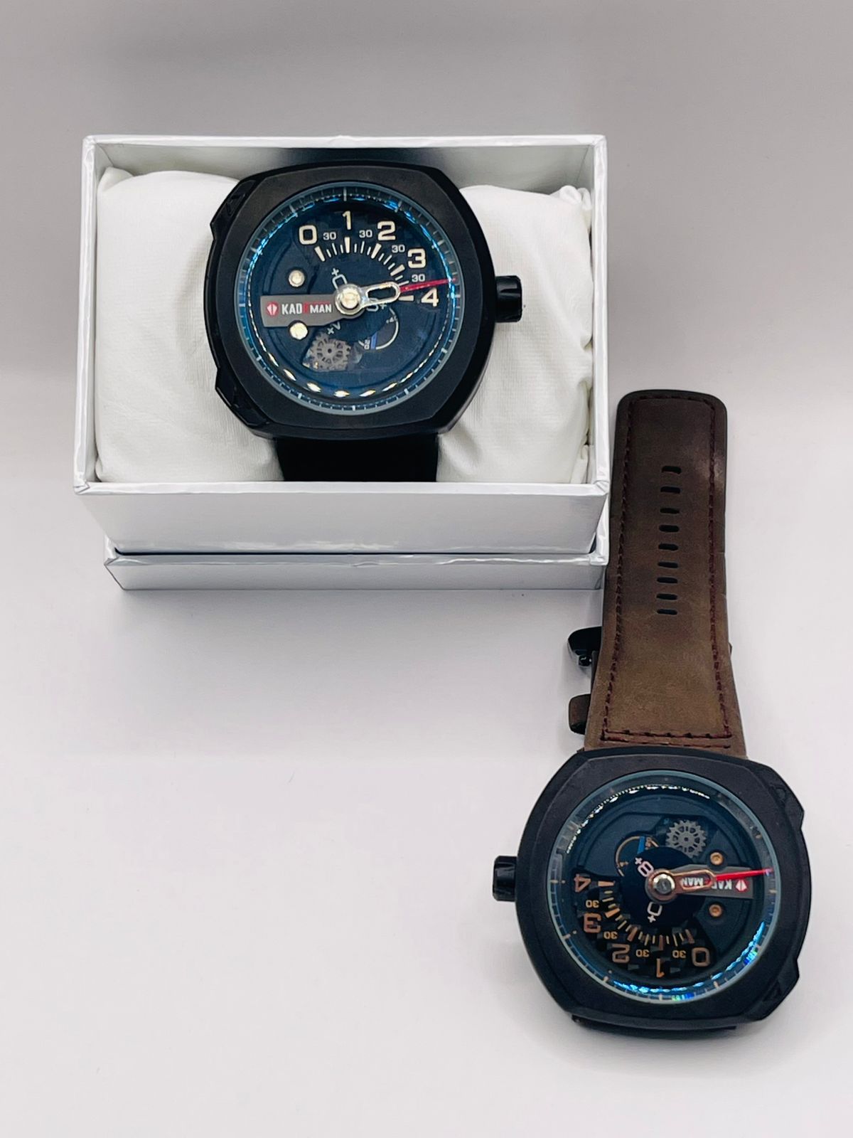 Maverick Timekeepers | Dark Case PU Leather Strap Chronos