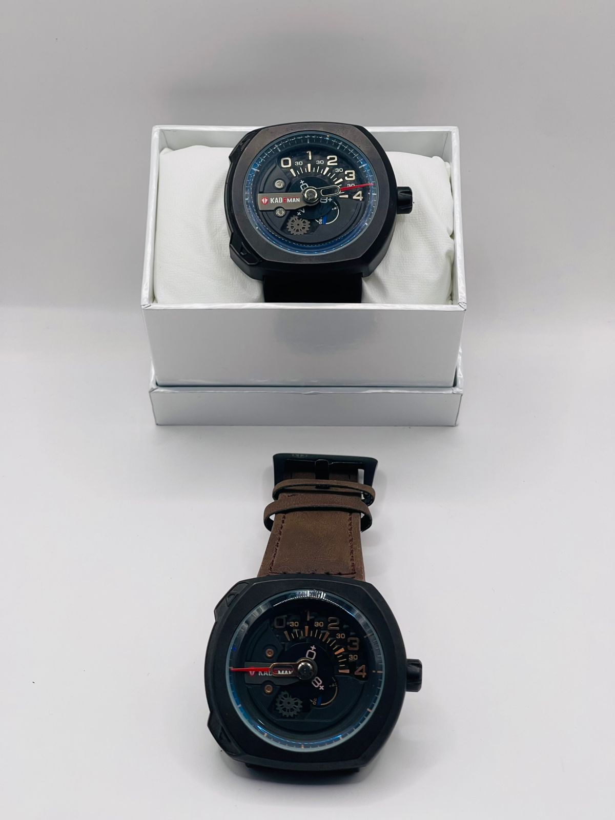Maverick Timekeepers | Dark Case PU Leather Strap Chronos