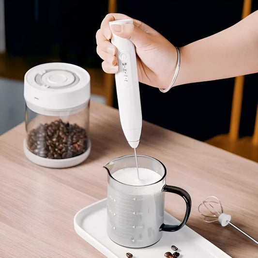 Electric Coffee Beater and Egg Mixer - USB Rechargeable Milk Frother and Foamer