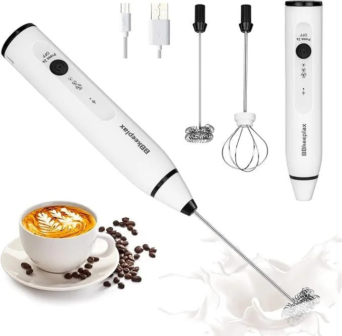 Electric Coffee Beater and Egg Mixer - USB Rechargeable Milk Frother and Foamer