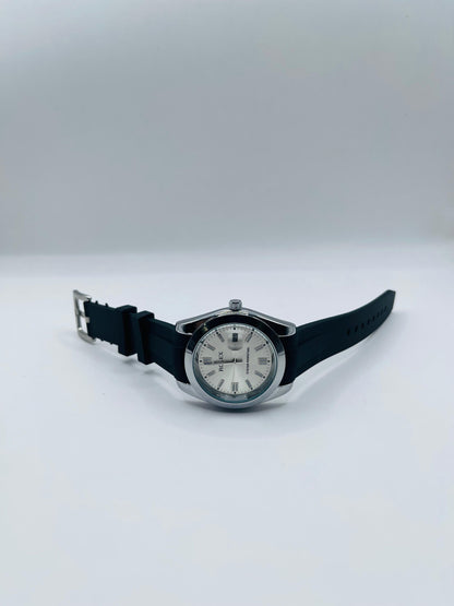 Silverstream Date | Polished Case Black Strap Timepiece
