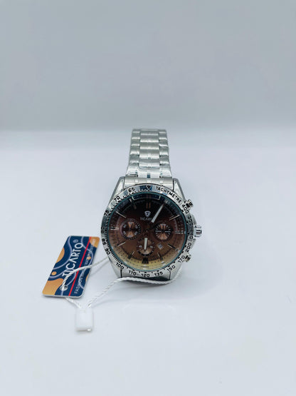 Mocha Chronos | Silver Executive Timepiece
