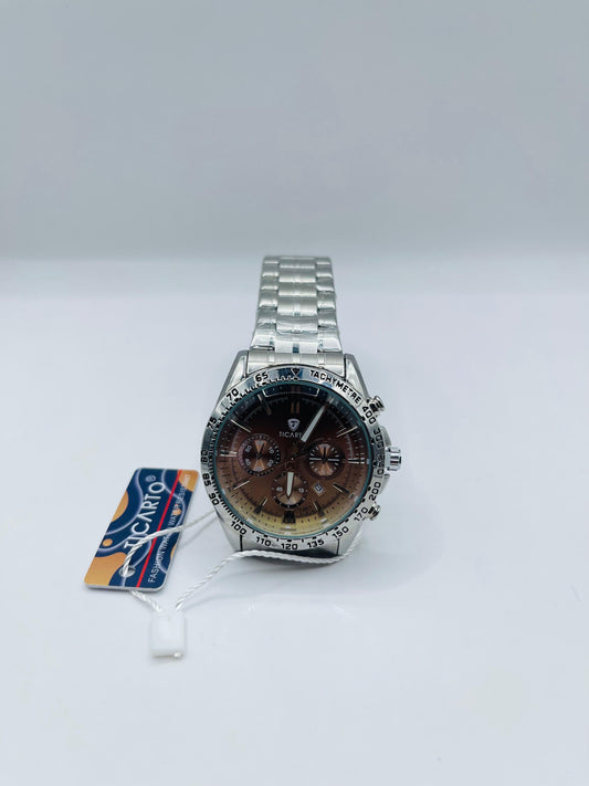 Mocha Chronos | Silver Executive Timepiece