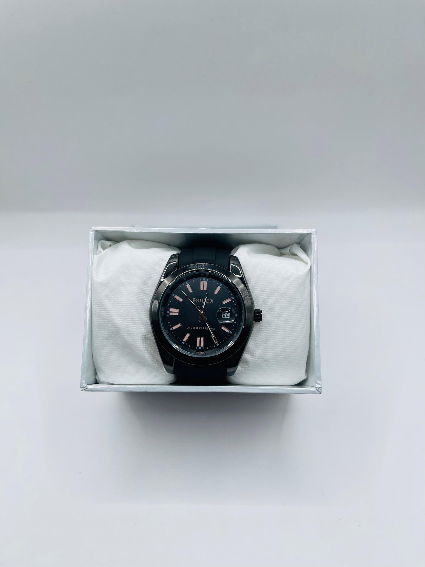 Silverstream Date | Polished Case Black Strap Timepiece