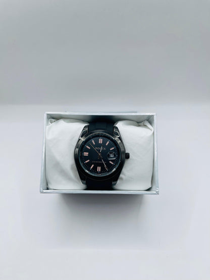 Silverstream Date | Polished Case Black Strap Timepiece