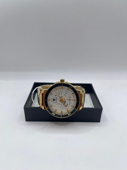 Golden Navigator  White Dial Chrono Elegance