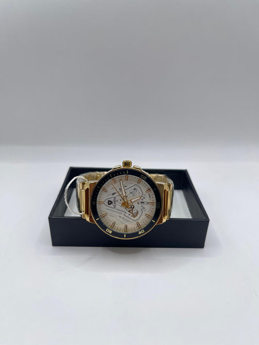 Golden Navigator  White Dial Chrono Elegance