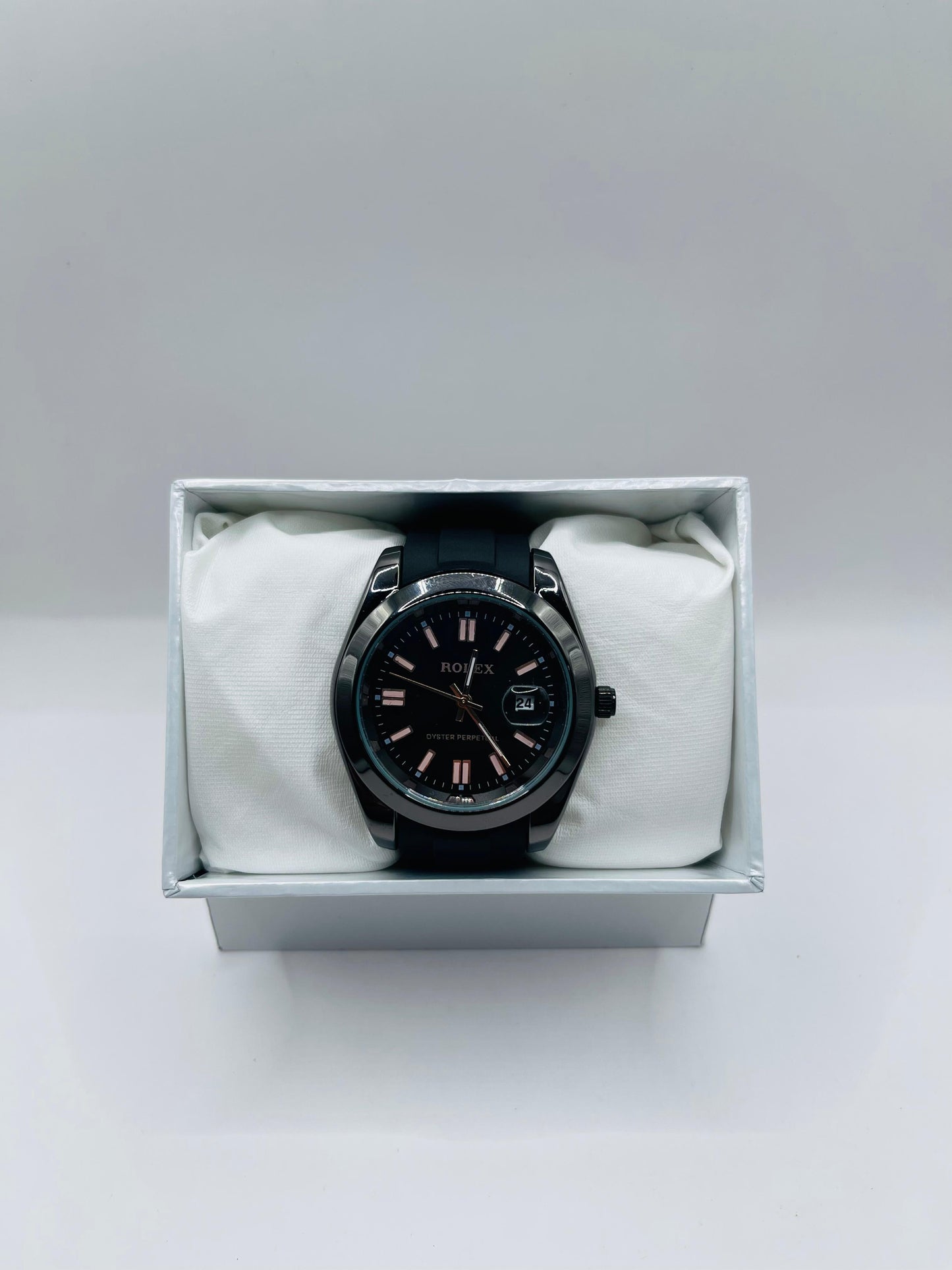 Silverstream Date | Polished Case Black Strap Timepiece