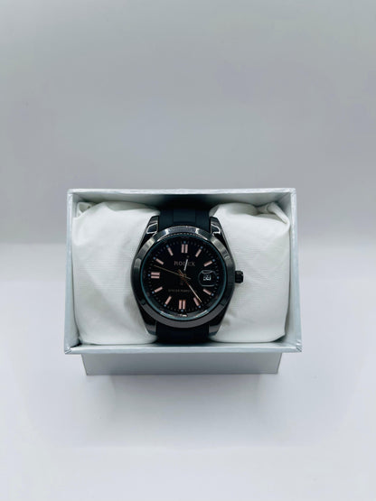 Silverstream Date | Polished Case Black Strap Timepiece